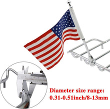 Load image into Gallery viewer, Stylish USA Flag Kit with Durable Pole Mount for 1/2" Motorcycle Luggage Racks