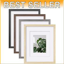 Load image into Gallery viewer, Mixed Color Solid Wood 11x14 Frames Set for Tabletop or Wall Display - 4 Pack