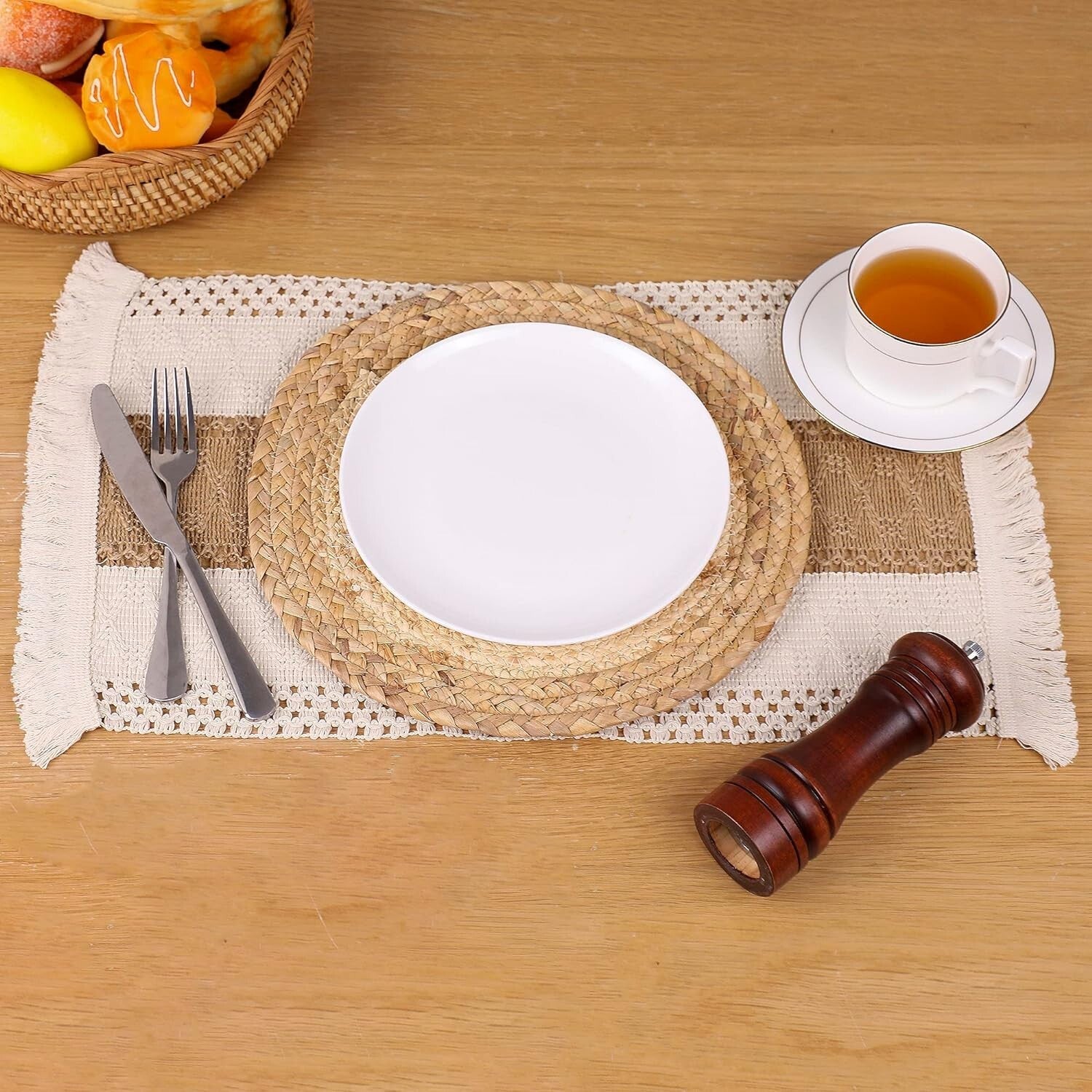 Exquisite 12-Piece Boho Placemat Set - Heat Resistant & Durable Design