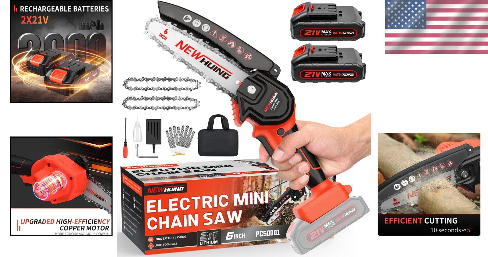 Ergonomic Mini Chainsaw Kit - 21V Electric, Perfect for Tree Branch Trimming