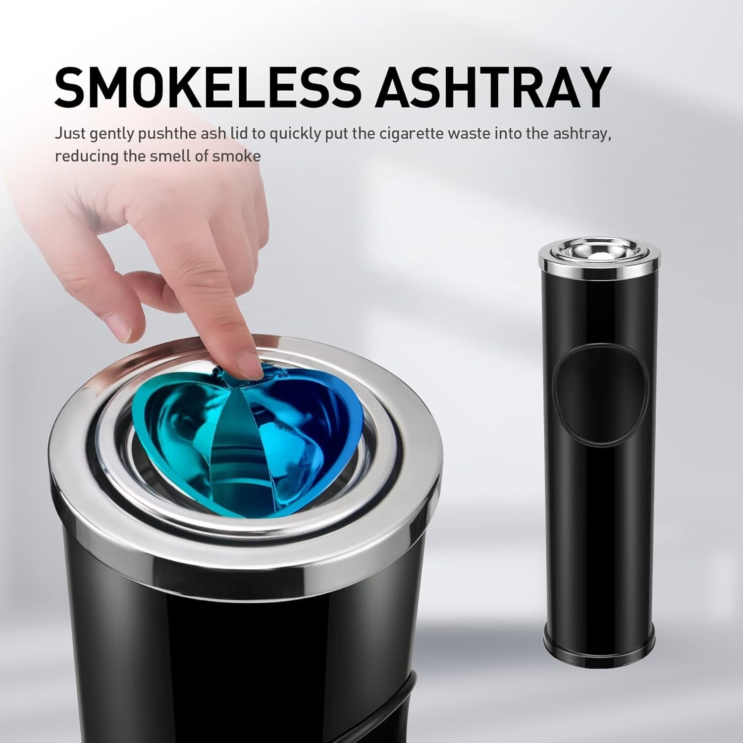 Heavy-Duty Standing Ashtray for Outdoor Use - Elegant Patio Cigarette Disposal