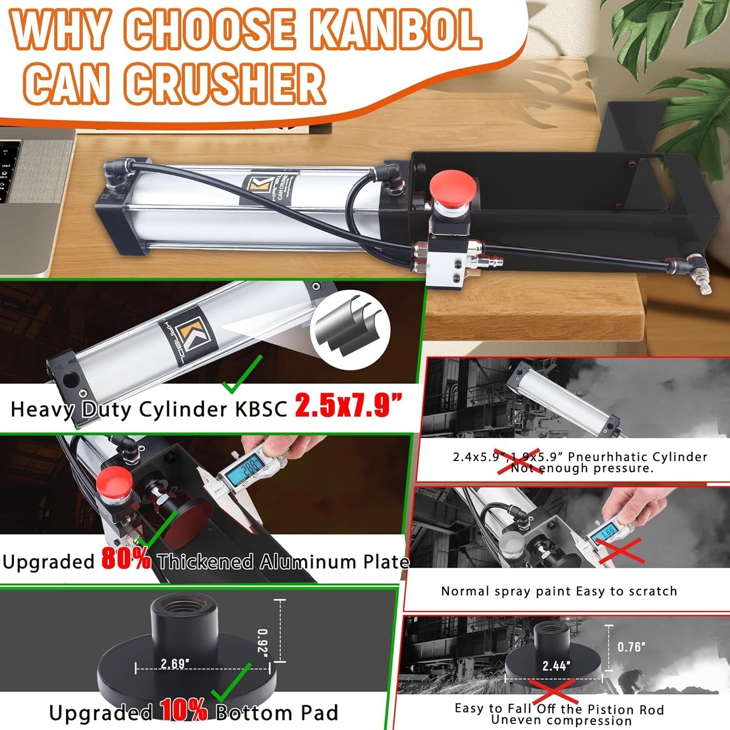 Automatic Aluminum Can Crusher for 12oz-24oz - Space Saving Wall-Mounted Gift