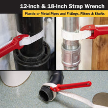 Load image into Gallery viewer, Versatile 18-Inch Strap Wrench for Plastic &amp; Metal Fittings - Lightweight Design