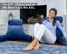 Load image into Gallery viewer, Versatile XXL Dark Blue Reading Pillow with Neck Support - Perfect for Lounging