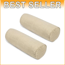 Load image into Gallery viewer, Organic Cotton Neck Roll Pillow with Removable Cover - Ideal for Travel &amp; Home