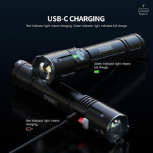 Load image into Gallery viewer, Waterproof USB-C Rechargeable Flashlight - 4 Modes &amp; Lightweight for Outdoors