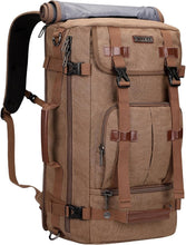 Load image into Gallery viewer, Convertible Canvas Travel Backpack with Leather Accents - 22" Stylish Design