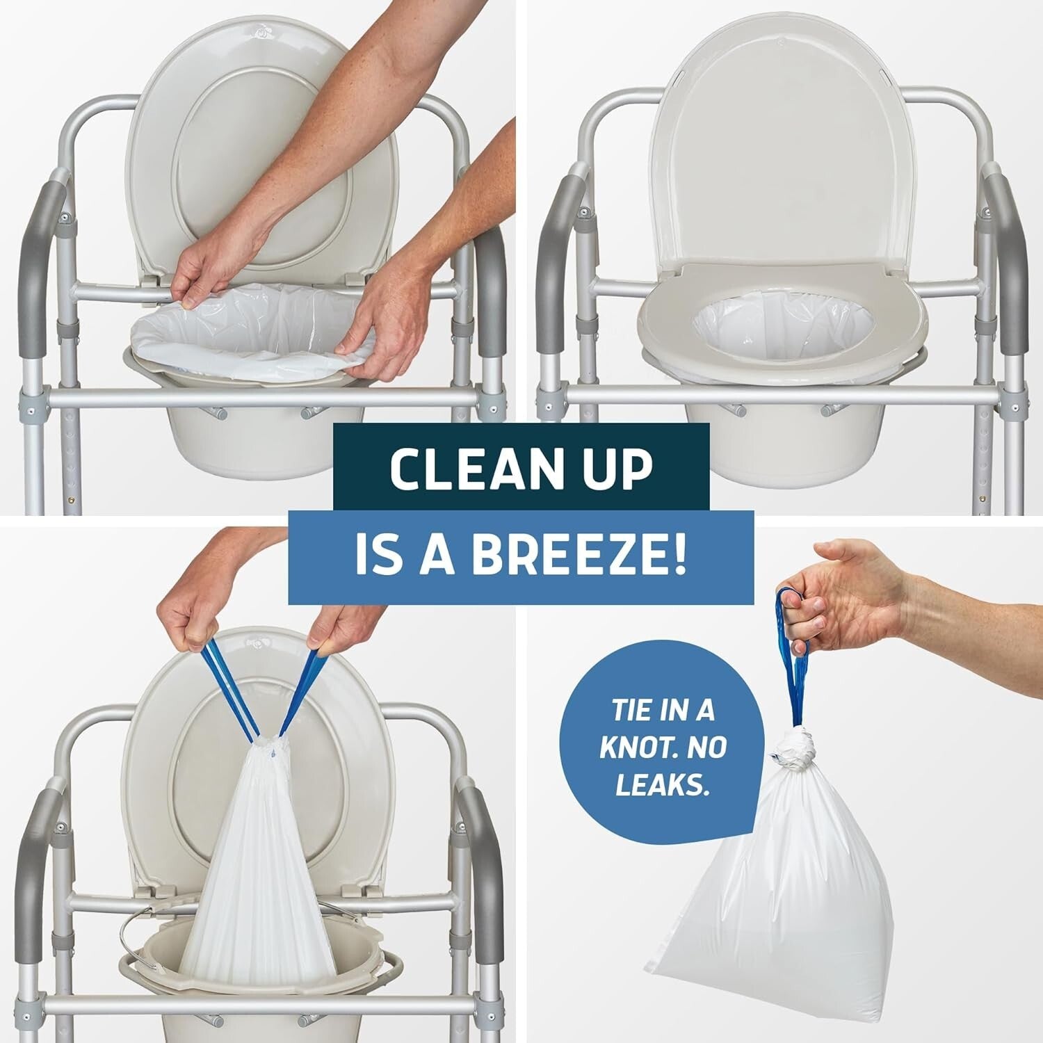 Universal Fit 250 Count Disposable Liners for Adult Commode & Portable Toilets