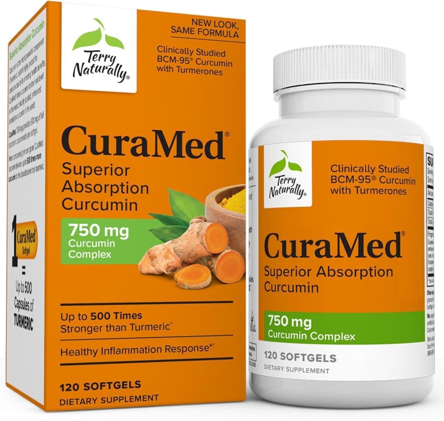 CuraMed 750 mg Curcumin Complex - Superior Absorption – 120 Non-GMO Softgels