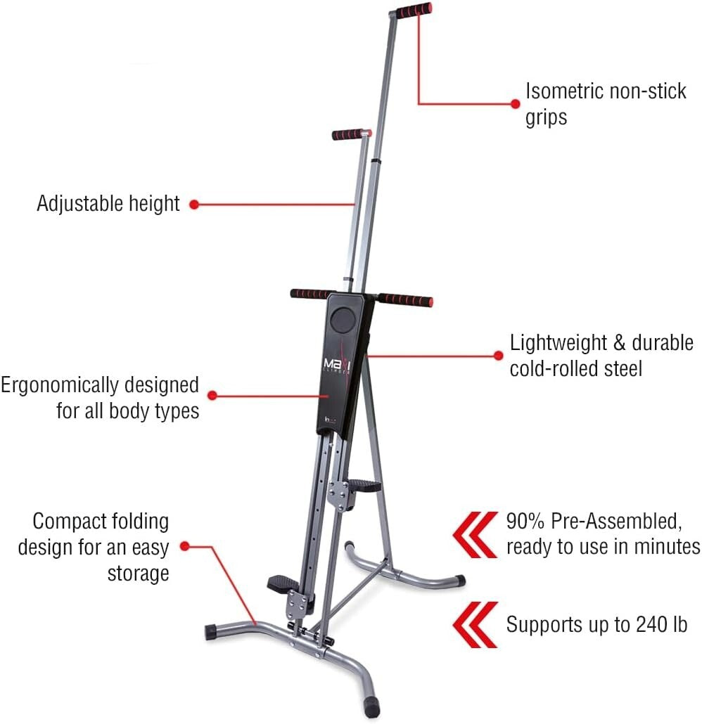 2.0 Vertical Climber: Compact Exercise Machine for Full Body Low-Impact Workouts