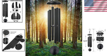 Load image into Gallery viewer, 60" Extra Large Metal Wind Chimes - Deep Tone Garden Decoration in Black