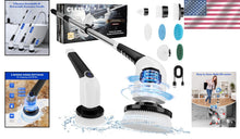 Load image into Gallery viewer, 3 Speed Power Scrubber with Long Handle &amp; Replaceable Brush Heads for Bathroom