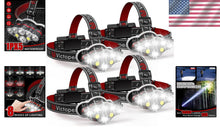 Load image into Gallery viewer, Lightweight Waterproof Headlamp Pack - 18000 Lumen Brightness, USB Rechargeable