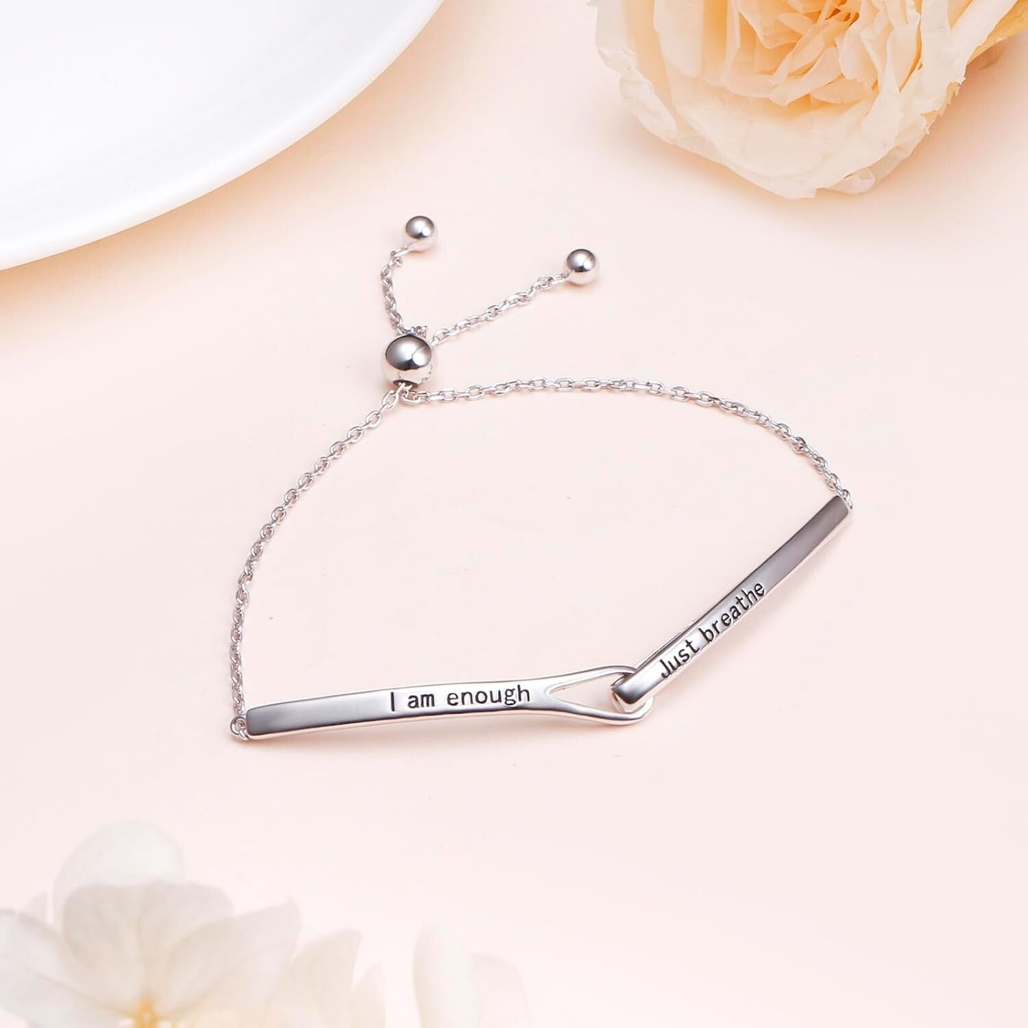 Meaningful Sterling Silver Inspirational Bracelet for Women - Perfect Gift Idea