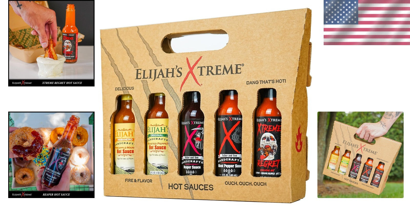 5 Pack Gourmet Hot Sauce Gift Set - Award Winning Variety for Spice Lovers