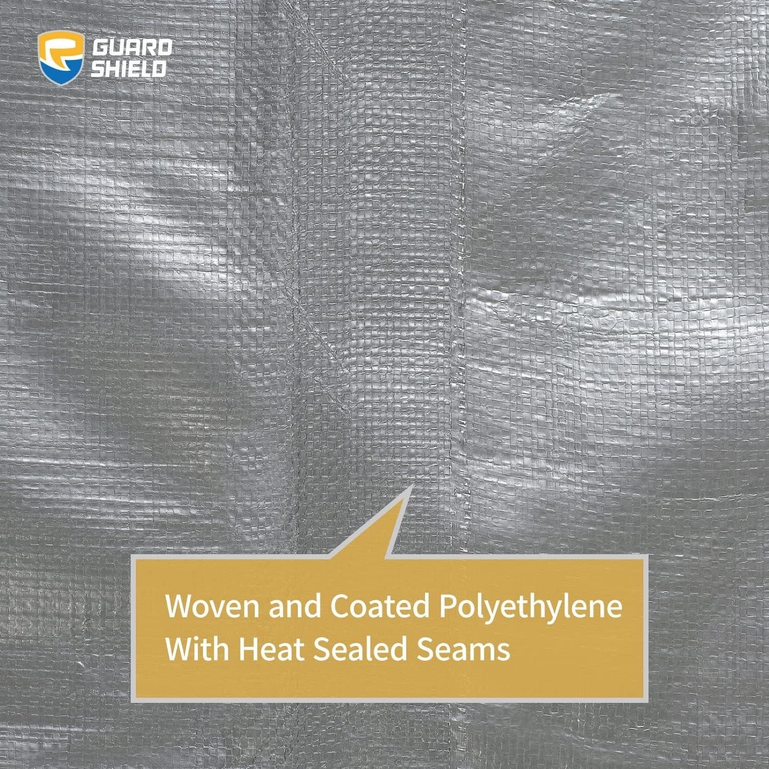 16x20 Heavy Duty Waterproof Tarp - Silver/Black Polyethylene Multi-Purpose Cover