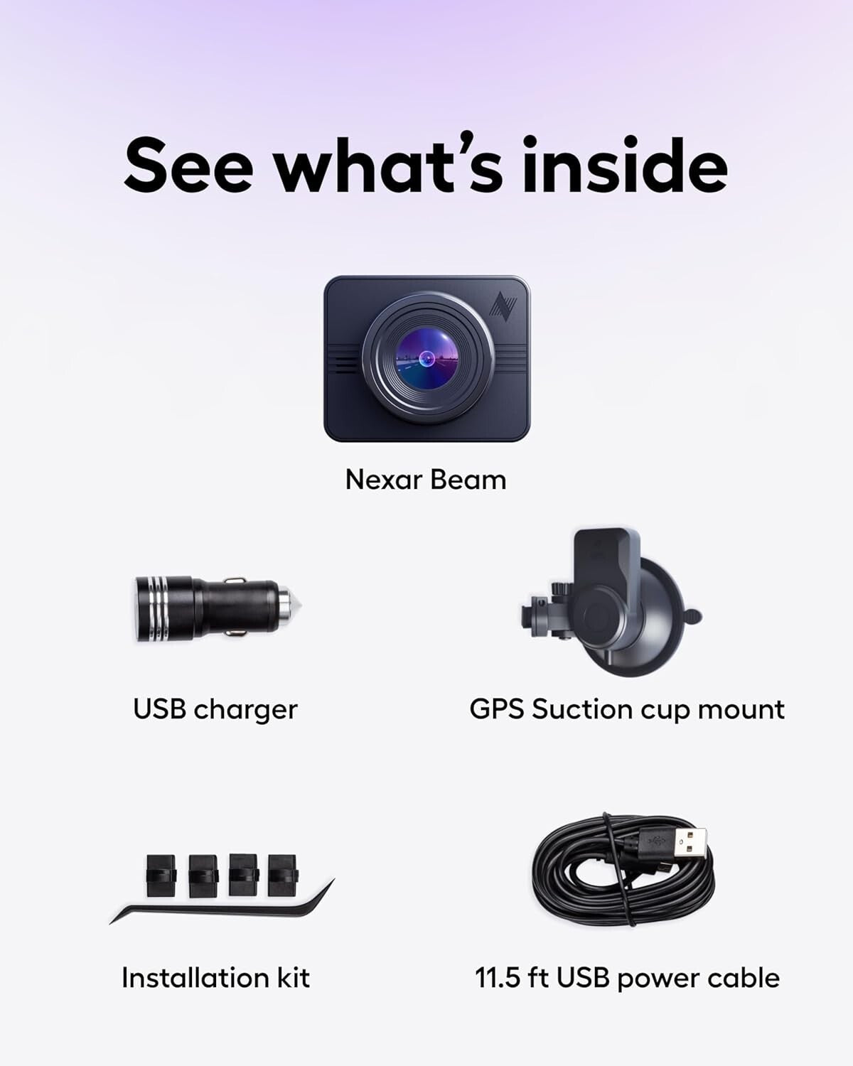 Full HD Beam Dash Cam with Automatic Incident Detection & Night Vision - 64GB SD