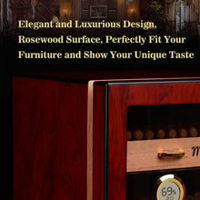Load image into Gallery viewer, Stylish Cedar Wood Humidor for 250 Cigars - Digital Hygrometer &amp; Movable Drawers