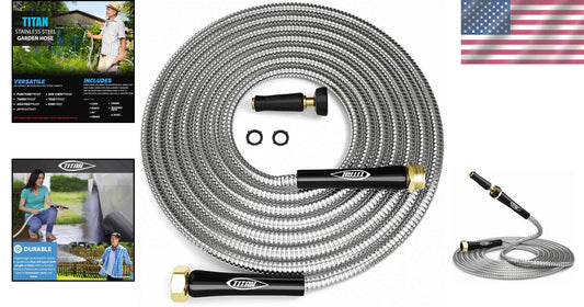 Flexible 200FT Metal Garden Hose - Lightweight, Corrosion-Resistant & Kink-Free