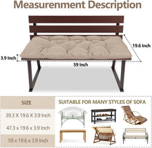 Load image into Gallery viewer, Luxury Khaki Indoor/Outdoor Bench Cushion 59'' Long - Firm Comfort Solution