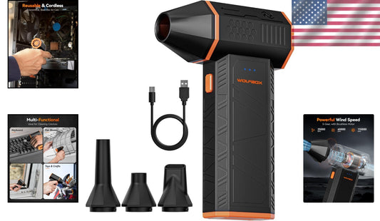 Efficient Cordless Air Duster - 110,000 RPM Turbo Speed for Electronics & Home