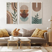 Load image into Gallery viewer, Large Mid Century Modern Bohemian Wood Wall Art - Geometric Design 16x32