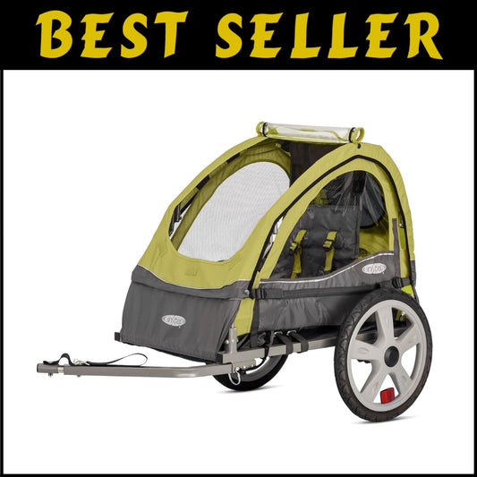 Versatile Kids' Bike Trailer - 1 Child Capacity, Bug Screen & Weather Shield