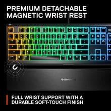 Load image into Gallery viewer, Ergonomic Apex 3 RGB Gaming Keyboard – Magnetic Wrist Rest &amp; Multimedia Controls