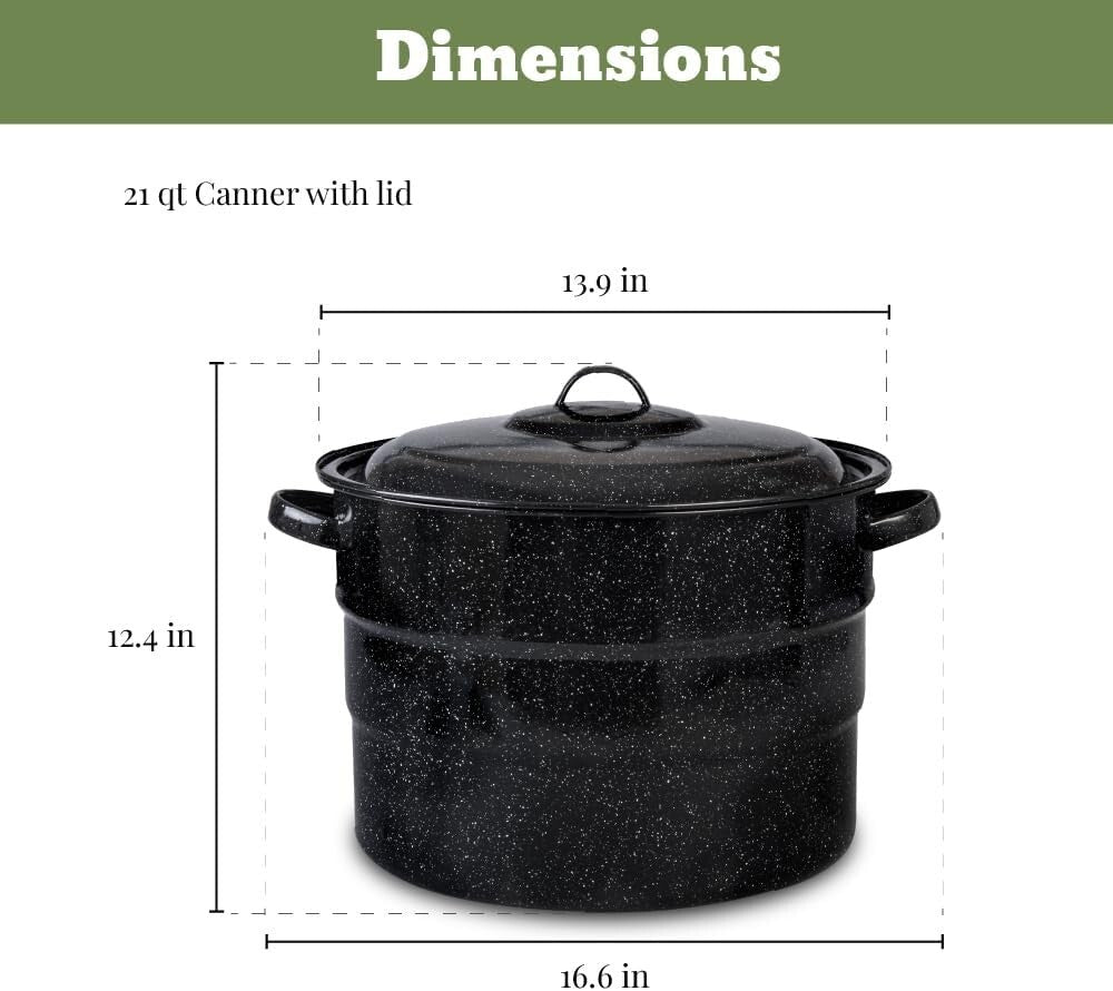 Durable Enamel Canning Pot with Jar Rack - 8-Piece Starter Kit for Home Canning