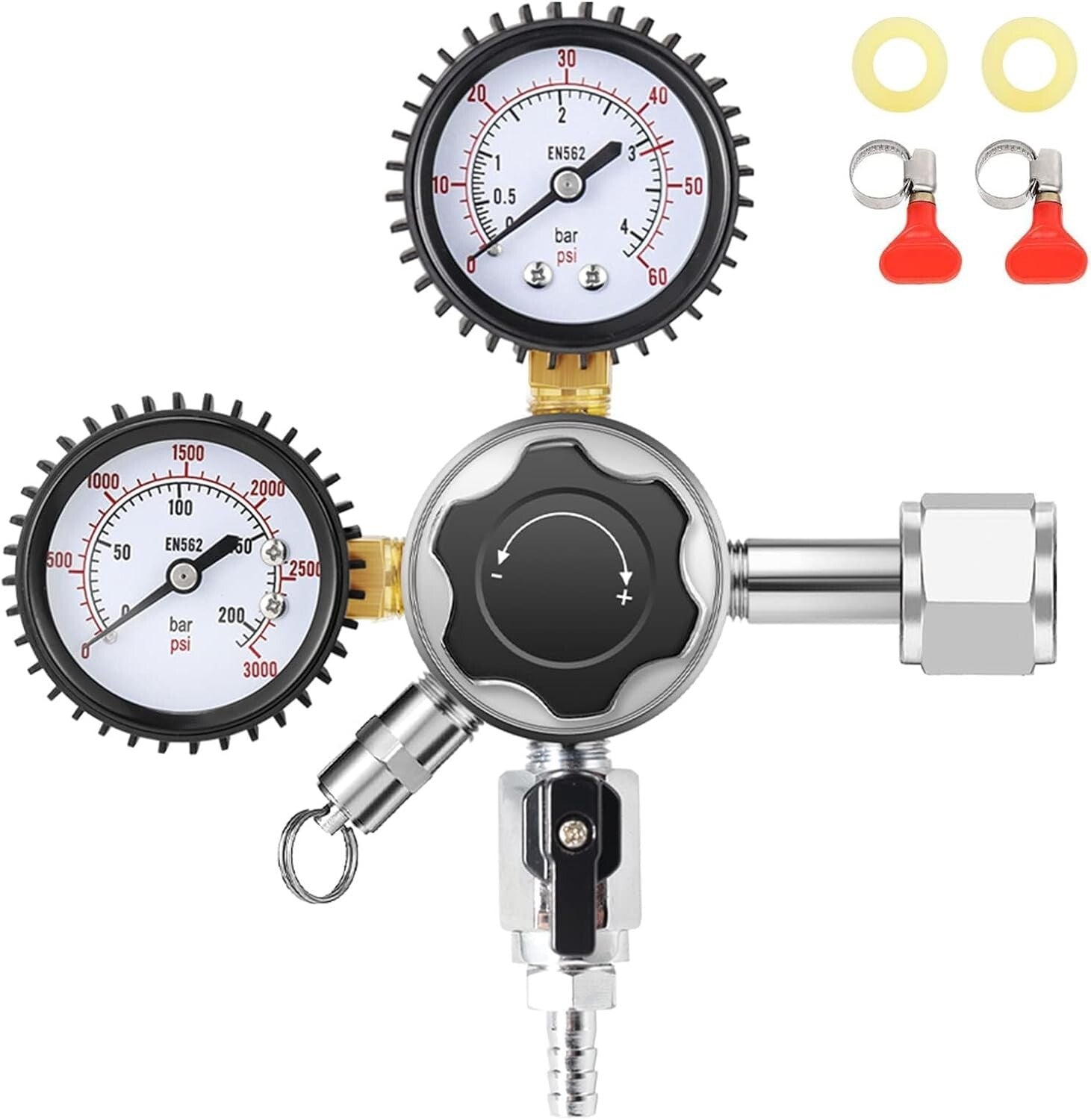 CGA-320 Standard CO2 Keg Regulator with Ergonomic Controls and Leak-proof Design
