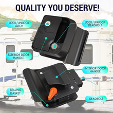 Load image into Gallery viewer, Compact 100% Metal RV Door Lock with 2 Keys - Ultimate Trailer Security Solution