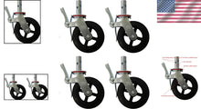 Load image into Gallery viewer, 8" Caster Wheel Set for Scaffolding - 1100 lbs Load Rating with Double Brakes
