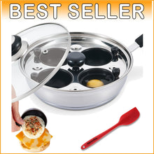 Load image into Gallery viewer, Versatile Egg Poacher with Heavy-Duty Design - 4 Cups, Dishwasher Safe