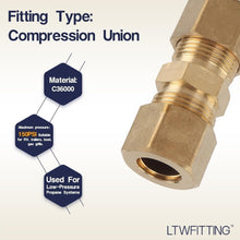 Load image into Gallery viewer, Versatile Brass Compression Unions, 3/8-Inch OD - Pack of 200 for Home Use