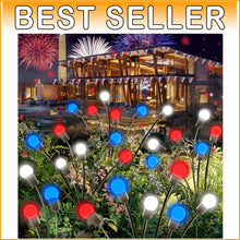 Load image into Gallery viewer, Waterproof Solar Garden Lights: 4th of July Decoration with Twinkling Modes