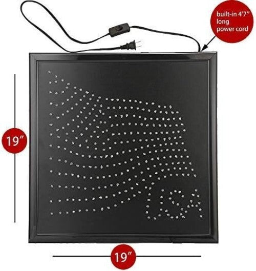 Animated LED American Flag Sign - 19x19 Inch Wall Decor for Patriotic Displays
