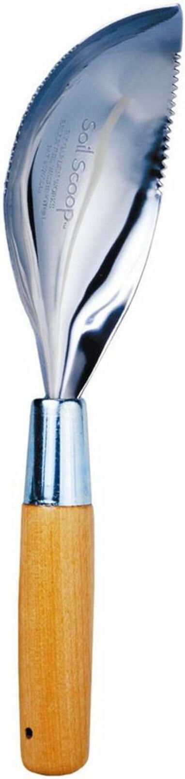 Classic Eco-Friendly Soil Scoop - 18 Gauge Stainless Steel, Ergonomic Design