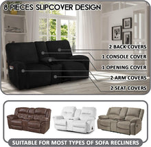 Load image into Gallery viewer, Soft &amp; Durable 8-Piece Reclining Love Seat Cover - Machine Washable &amp; Anti-Slip