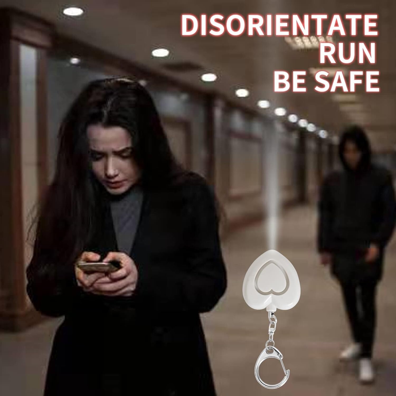 Chic PU Leather Wristlet Keychain Set with Pom Pom & Safety Alarm Accessory