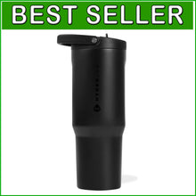 Load image into Gallery viewer, 40oz Black Stainless Steel Tumbler with Straw - Vacuum Insulated &amp; Leakproof