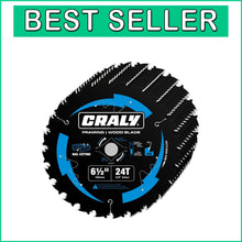 Load image into Gallery viewer, 24 Teeth 6-1/2" Circular Saw Blade with Thin Kerf - Black Ice Coating, 10-Pack
