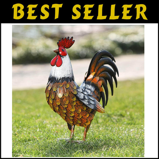 Colorful Waterproof Rooster Yard Art - Ideal for Patio and Garden Decor