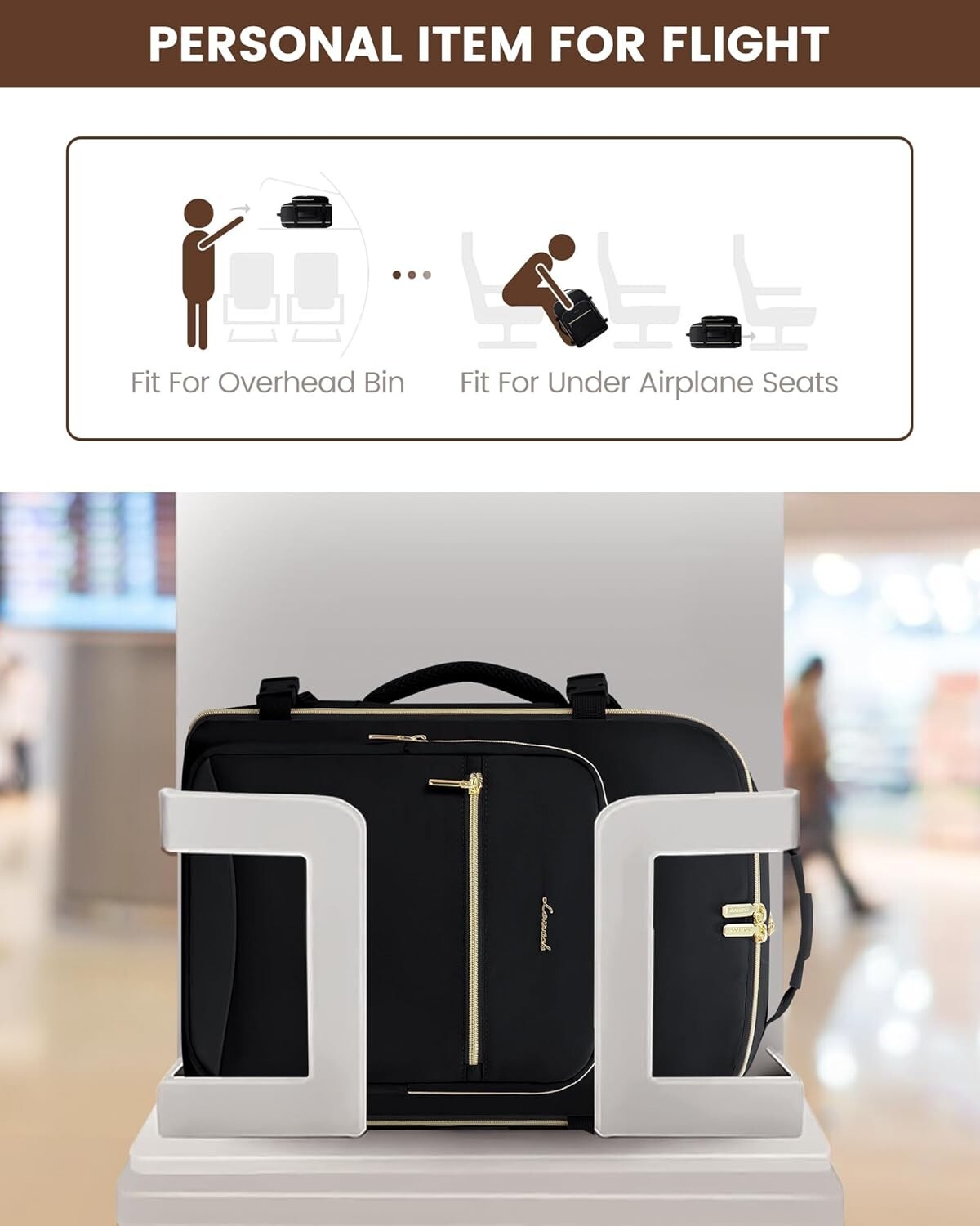 Black Business Weekender Backpack with 18 Inch Laptop & Organizational Cubes