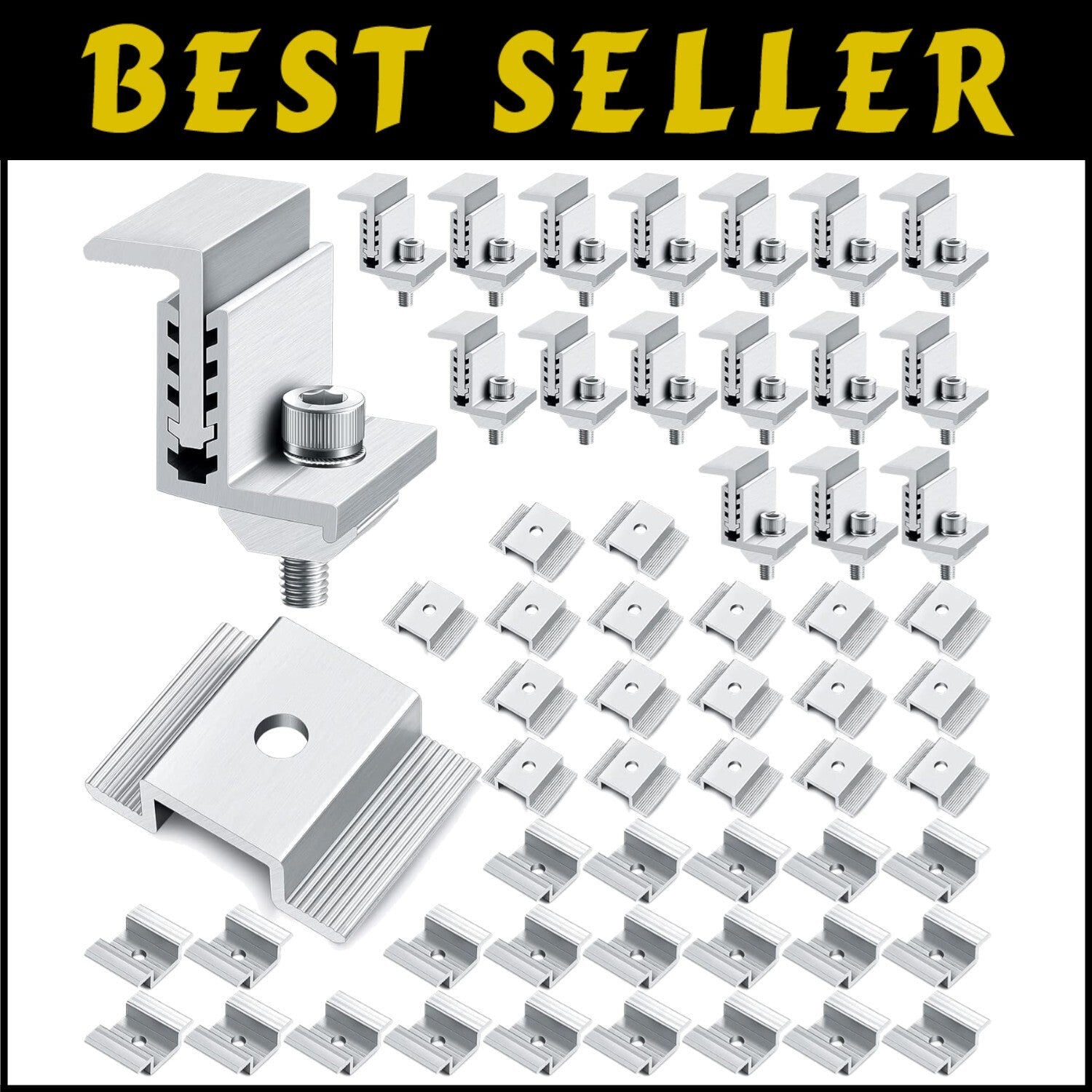 Durable Solar Panel Mid Clamps with Adjustable End Clamps - Easy Install