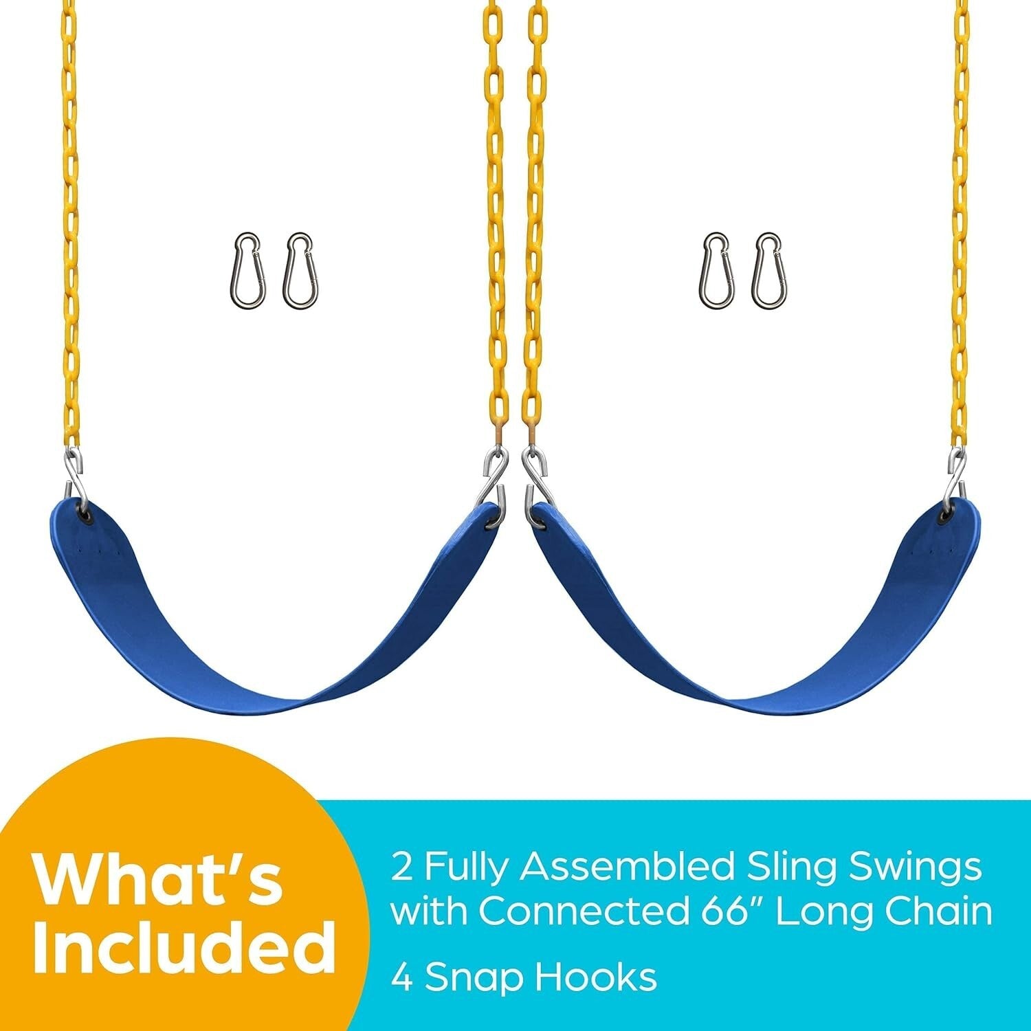 Easy Install 2-Pack Swing Seat Replacement with Heavy-Duty Chains for Adventures