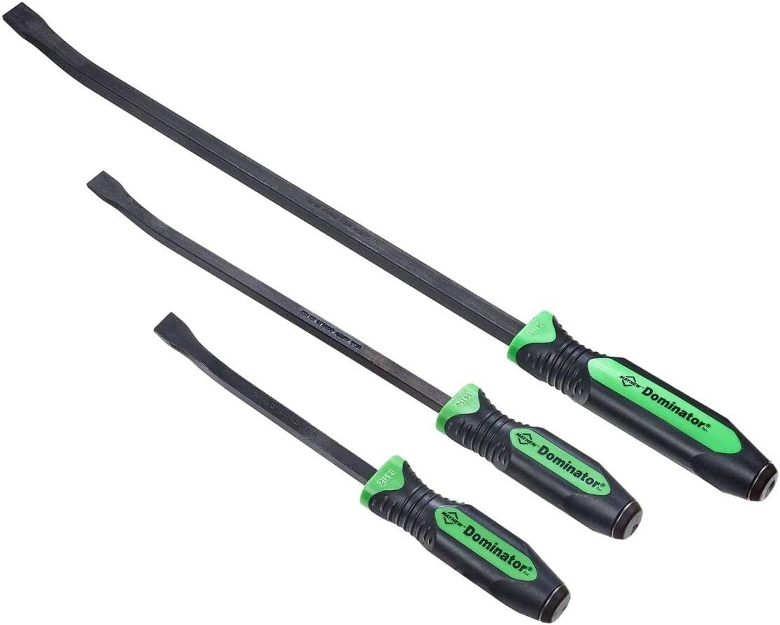 Ergonomic Dominator Curved Pry Bar Set - Green Handles for Maximum Comfort