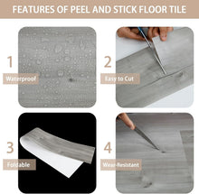 Load image into Gallery viewer, Elevate Your Space with Peel &amp; Stick Vinyl Floor Tiles - 60 Sq.Ft Grey Wood