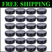 Load image into Gallery viewer, 50 Pack of 4oz Black Aluminium Tins with Screw Lids - Perfect for Crafts