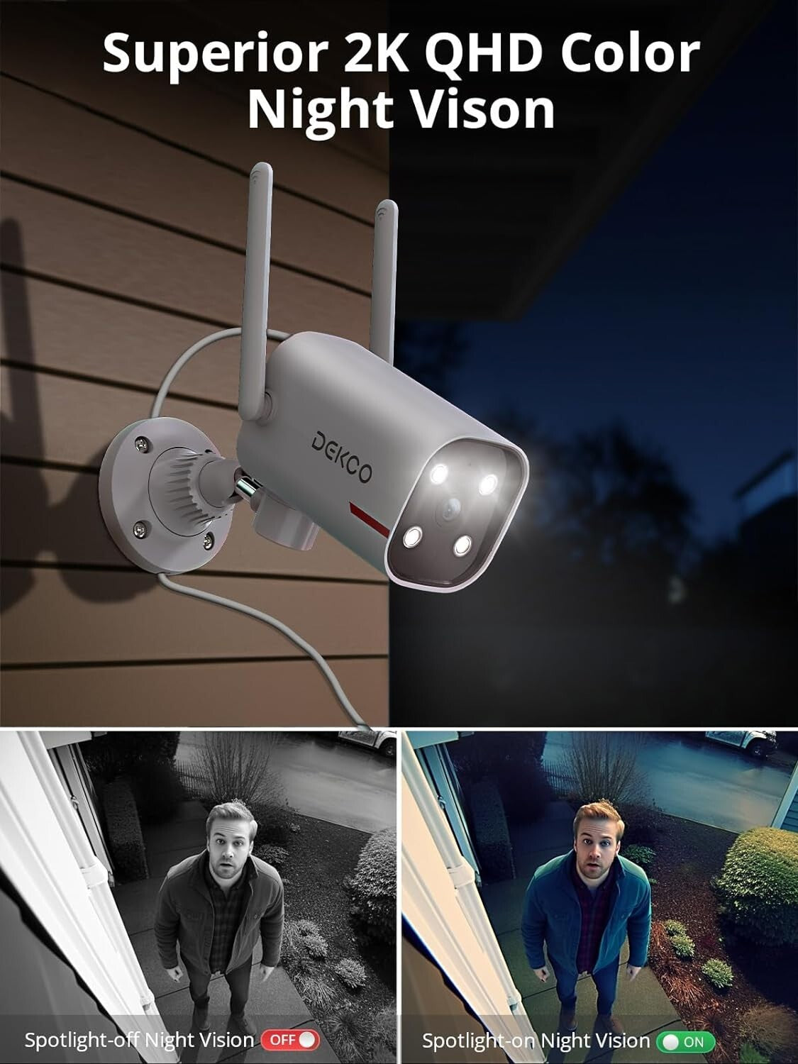 2K Outdoor Security Camera System - 180° Pan, Night Vision & Alexa Compatible