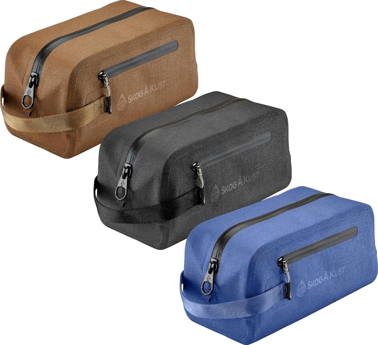 DoppSåk Large Waterproof Toiletry Bag - Leak-Proof Travel Organizer in Blue